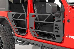 Jeep Wrangler Tubular Doors - Front and Rear - Rough Country - Rough Country Steel Tube Doors - Black - '18-'23